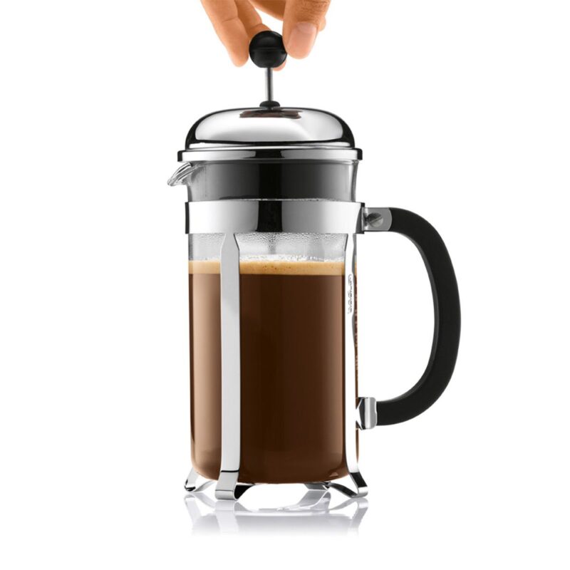 making coffee in french press
