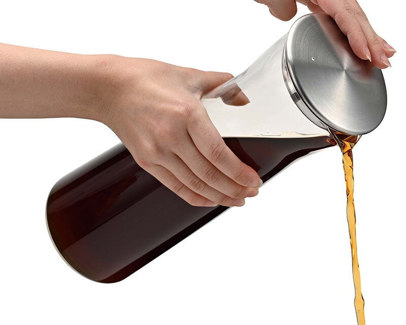 Hario Cold Brew Coffee Jug Practical Capacity 1000ml Hairline Silver Cbsn-10-hsv