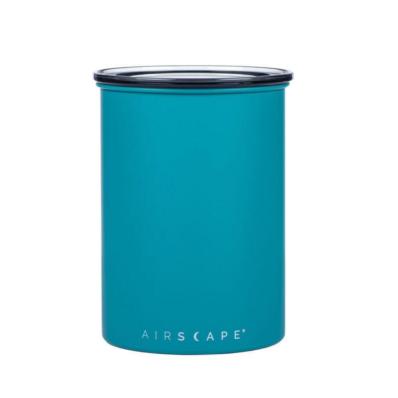 Airscape stainless steel coffee storage canister matte turquoise medium