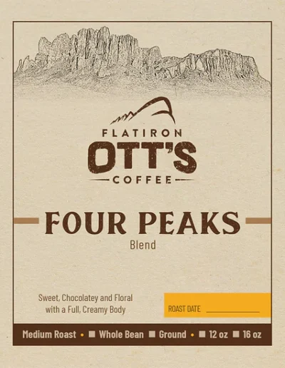 Four Peaks Coffee Label front