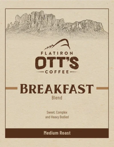 Ott's Breakfast Blend Coffee Label front