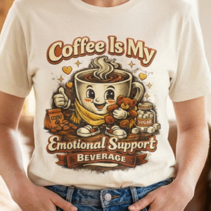 Coffee Tee — "Coffee is me emotional support beverage" Graphic Unisex T-Shirt