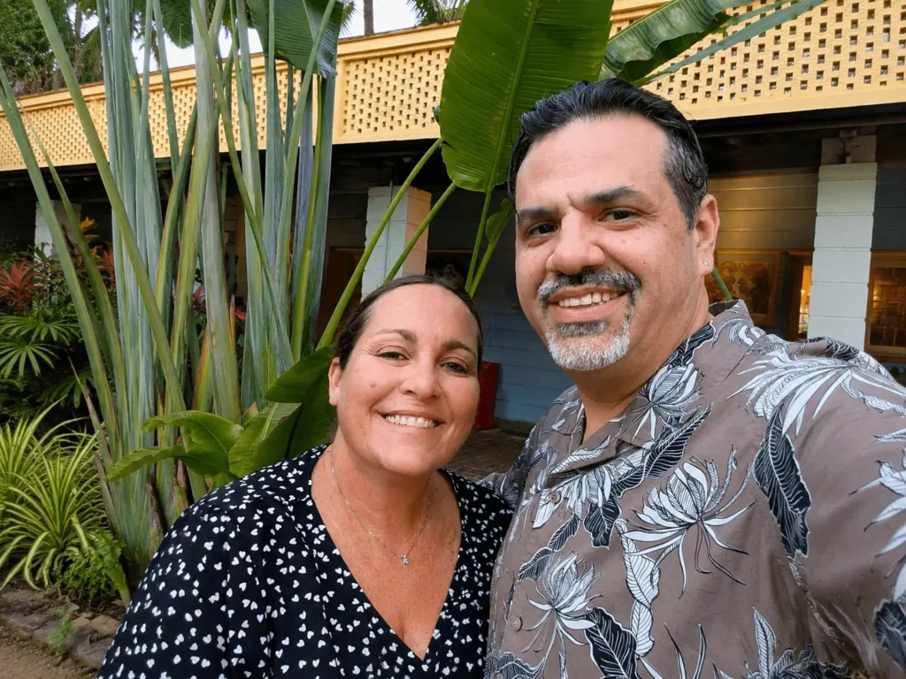 James and Mandy D'Andrea bonnet house James D'Andrea, founder of Maker's Coffee, with his wife Mandy.