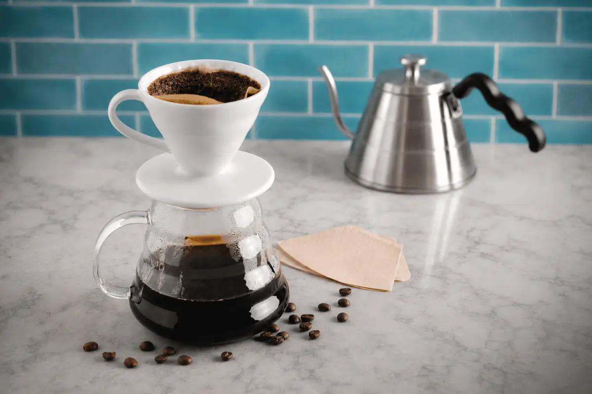 Fresh pour-over coffee brewed from specialty coffee beans
